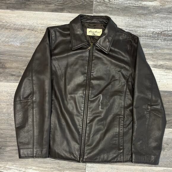 ジャケット・アウター 90s Eddie Bauer leather jacket blouson Eddie Bauer Vintage Mens Brown Genuine Leather Jacket Size